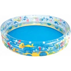 Lay-Z-Spa Bestway Piscine Gonflable TROIS ANNEAUX PLONGÉE PROFONDE - 3 Boudains - ?1.83m X H33cm - Piscine Gonflable - Multicolore - Vinyle - 2 Année(s) - Motif - 480 L (51005)