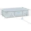Outsunny Piscine Tubulaire Hors Sol Rectangulaire Cadre En Métal Avec Filtre 252L X 152l X 65H Cm Gris