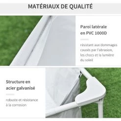 Outsunny Piscine Tubulaire Hors Sol Rectangulaire Cadre En Métal Avec Filtre 252L X 152l X 65H Cm Gris -Piscine Soldes Boutique 36209048 5