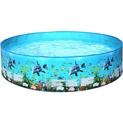 HAPPYSHOPPING Piscine Exterieure Portable Pour Enfants, Matiere Plastique, Type Dauphin, 152:25 - 152:25 -Piscine Soldes Boutique 36248532 2