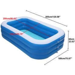 305*180*60cm 3 Couches Portable Pliable Piscine Gonflable PVC Baignoire Extérieure Baignoire Intérieure Salle De Bains SPA Pour Enfants Adulte été (3m) Coxolo -Piscine Soldes Boutique 36489329 2