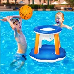 DONTODENT Ensembles Gonflables De Basket-Ball Et De Volleyball D'eau, Jouets De Piscine D'eau Flottante, Cerceau De Basket-Ball De Piscine Et Filet De Jeu De Volleyball Pour Enfants Et Adultes