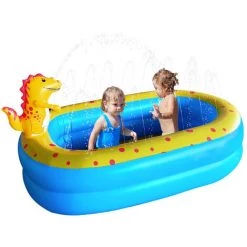 DONTODENT Fontaine D'eau Gonflable En PVC Double Fontaine D'eau De Dinosaure Fontaine D'eau De Dinosaure Jaune Piscine Pour Enfants -Piscine Soldes Boutique 36734403 4