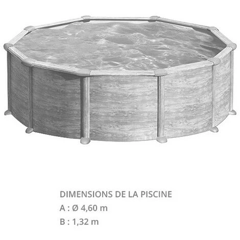 Gré Piscine Acier Mauritius - Imitation Bois - Ronde - Ø 4,60 M X 1,32 M De Gre 4 Gré Piscine Acier Mauritius - Imitation Bois - Ronde - Ø 4,60 M X 1,32 M De Gre – Image 2