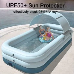 HAPPYSHOPPING Pare-soleil Et Protection Solaire Sans Fil Automatique Pour Piscine Gonflable,bleu Foncé 3.05m - Bleu Foncé 3.05m -Piscine Soldes Boutique 37780447 3