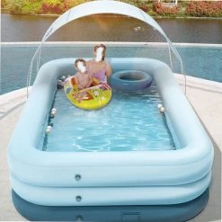 HAPPYSHOPPING Pare-soleil Et Protection Solaire Sans Fil Automatique Pour Piscine Gonflable,bleu Foncé 3.05m - Bleu Foncé 3.05m -Piscine Soldes Boutique 37780447 4