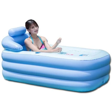 SENDERPICK Portable Adulte Spa Pliable En PVC Baignoire De Bain Gonflable Ttub Piscine Enfant Piscine Gonflable Bleu 3 SENDERPICK Portable Adulte Spa Pliable En PVC Baignoire De Bain Gonflable Ttub Piscine Enfant Piscine Gonflable Bleu