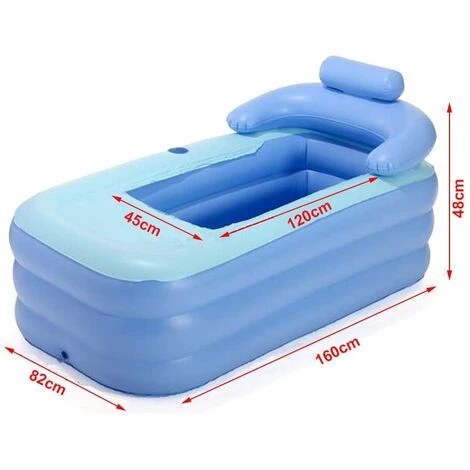SENDERPICK Portable Adulte Spa Pliable En PVC Baignoire De Bain Gonflable Ttub Piscine Enfant Piscine Gonflable Bleu 5 SENDERPICK Portable Adulte Spa Pliable En PVC Baignoire De Bain Gonflable Ttub Piscine Enfant Piscine Gonflable Bleu – Image 3