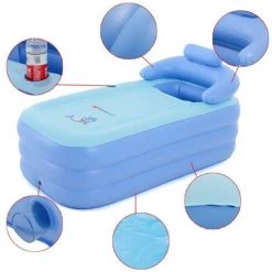 SENDERPICK Portable Adulte Spa Pliable En PVC Baignoire De Bain Gonflable Ttub Piscine Enfant Piscine Gonflable Bleu 9 SENDERPICK Portable Adulte Spa Pliable En PVC Baignoire De Bain Gonflable Ttub Piscine Enfant Piscine Gonflable Bleu -Piscine Soldes Boutique 38293575 4