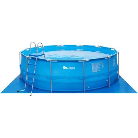 TECTAKE Piscine Tubulaire Ronde MERINA + Bache, échelle Et Autres Accessoires - Piscinette Tubulaire, Piscine Hors-sol, Piscine Autoportée - Bleu 4 TECTAKE Piscine Tubulaire Ronde MERINA + Bache, échelle Et Autres Accessoires - Piscinette Tubulaire, Piscine Hors-sol, Piscine Autoportée - Bleu – Image 2