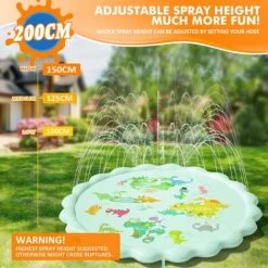 Peradix Tapis De Jet D'eau Pour Jouets Enfants,200 Cm Perle Tapis De Pulvérisation D'eau PVC Durable Sprinkler Splash Pad,Jeu D'eau Extérieurs Pour Filles Et Garçons De Les Jardins Et Les Pelouses -Piscine Soldes Boutique 39449783 3