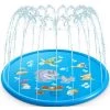 TIGA Tapis Anti-éclaboussures Gonflable 150CM Sprinkle & Splash Play Mat Toys Summer Spray Toys Jouets Aquatiques Extérieurs/intérieurs Pour Enfants (Bleu Type B 150CM) -Piscine Soldes Boutique 39953901 1