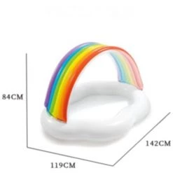 DONTODENT Pataugeoire Gonflable Intex Nuage + Arc-en-ciel, 142cmX119cmX84cm