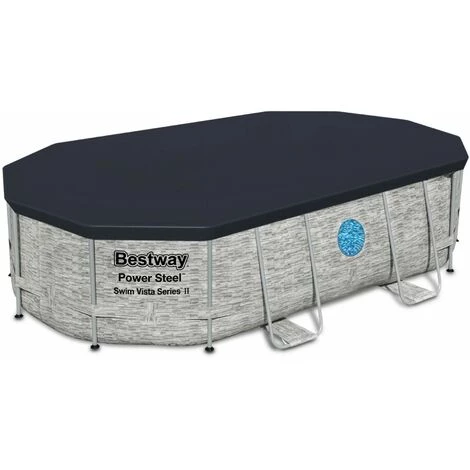 Piscine Tubulaire BESTWAY - Aventurine Pierre- Imitation Pierre Grise. Piscine Ovale 5x3m Avec Pompe De Filtration à Sable. Hublots. échelle Et Bâche De Protection - Gris 5 Piscine Tubulaire BESTWAY - Aventurine Pierre- Imitation Pierre Grise. Piscine Ovale 5x3m Avec Pompe De Filtration à Sable. Hublots. échelle Et Bâche De Protection - Gris – Image 3