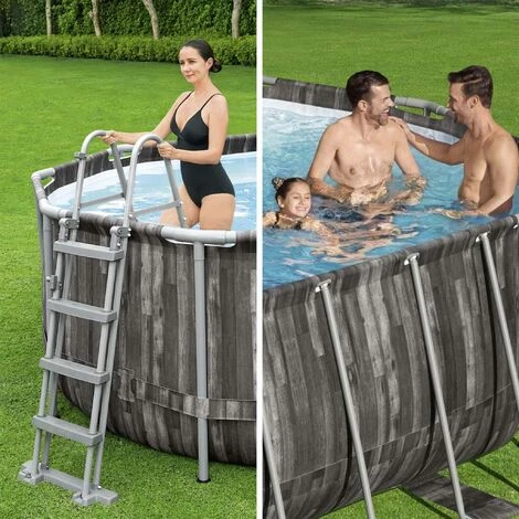 Kit Piscine Géante Complet BESTWAY – Spinelle – Piscine Ovale Tubulaire 6x3 M Motif Aspect Bois. Pompe De Filtration. échelle. Bâche De Protection. Diffuseur ChemConnect 7x3 M 6 Kit Piscine Géante Complet BESTWAY – Spinelle – Piscine Ovale Tubulaire 6x3 M Motif Aspect Bois. Pompe De Filtration. échelle. Bâche De Protection. Diffuseur ChemConnect 7x3 M – Image 4