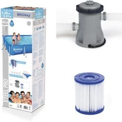 ALICE'S GARDEN Piscine Tubulaire Leman Avec Filtre à Cartouche Et Pompe De Filtration, Piscine Hors Sol 3x2 M -Piscine Soldes Boutique 44640515 5