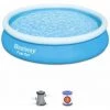 ALICE'S GARDEN Piscine Gonflable Bleue Autoportante BESTWAY – Jade ⌀ 360 X 76 Cm - Piscine Hors Sol Autostable Ronde Avec Filtre à Cartouche Et 1 Cartouche Incluse - Bleu -Piscine Soldes Boutique 44640516 1