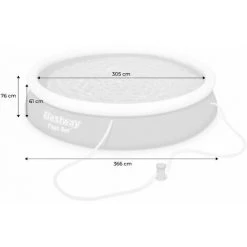 ALICE'S GARDEN Piscine Gonflable Bleue Autoportante BESTWAY – Jade ⌀ 360 X 76 Cm - Piscine Hors Sol Autostable Ronde Avec Filtre à Cartouche Et 1 Cartouche Incluse - Bleu -Piscine Soldes Boutique 44640516 4