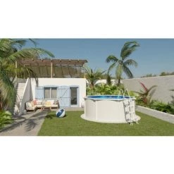 Piscines Hors Sol Acier Diamètre 3.90 M - Pi8700-1 - Trigano Jardin - Blanc -Piscine Soldes Boutique 50042029 3