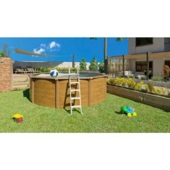 Piscine Métal Hors Sol Aspect Bois 4,90 X 1,32 M - Pi9510-10 - Trigano Jardin - Marron