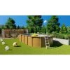 Piscine Métal Hors Sol Aspect Bois De 6,40 X 3,95 X 1,32 M - Pi9525 - Trigano Jardin - Marron