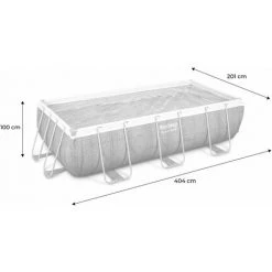 Piscine Tubulaire Hors Sol - Vostok - Bestway. Motif Rotin Gris. Rectangulaire 4x2m Avec Pompe. Filtre à Cartouche. Diffuseur Et échelle 4x2 M -Piscine Soldes Boutique 50883884 5