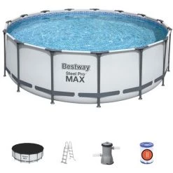 CONCEPT-USINE Kit Piscine Hors Sol 4,57 X 1,22 M HONOLULU - Gris -Piscine Soldes Boutique 51220258 4