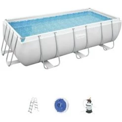 CONCEPT-USINE Kit Piscine Rectangulaire Hors Sol 4,04 X 2,01 X 1 M HAWI - Gris -Piscine Soldes Boutique 51220260 3