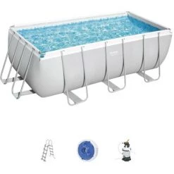 CONCEPT-USINE Piscine Hors Sol Rectangulaire 4,12 X 2,01 X 1,22 M HAWI - Gris -Piscine Soldes Boutique 51220261 3