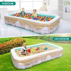 Brace Master Piscine Gonflable Pour Enfants 92" X 56" X 22"pour Enfants De 3 Ans Et Plus Piscine Gonflable Pour Enfants Adultes Extérieur Jardin Arrière-cour Vert -Piscine Soldes Boutique 51369682 5
