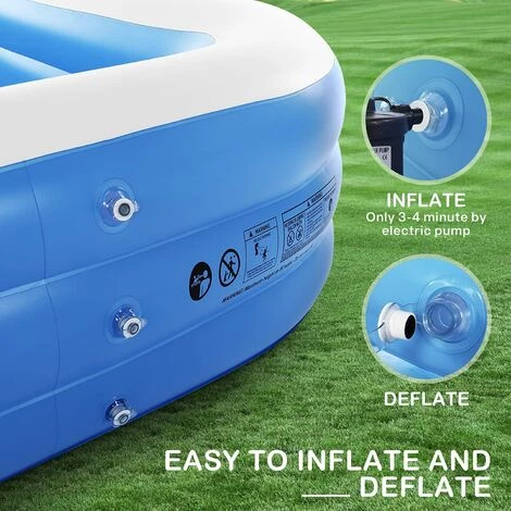 Duerer Piscines Gonflables 92" X 56" X 22" Enfants Toddler Adultes 3+ Ans Piscine Gonflable Épaissie Pour Backyard Garden Outdoor Party 6 Duerer Piscines Gonflables 92" X 56" X 22" Enfants Toddler Adultes 3+ Ans Piscine Gonflable Épaissie Pour Backyard Garden Outdoor Party – Image 4