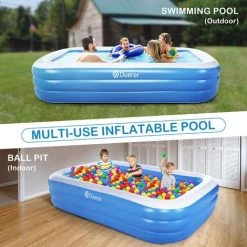 Duerer Piscines Gonflables 92" X 56" X 22" Enfants Toddler Adultes 3+ Ans Piscine Gonflable Épaissie Pour Backyard Garden Outdoor Party 11 Duerer Piscines Gonflables 92" X 56" X 22" Enfants Toddler Adultes 3+ Ans Piscine Gonflable Épaissie Pour Backyard Garden Outdoor Party -Piscine Soldes Boutique 51369967 5