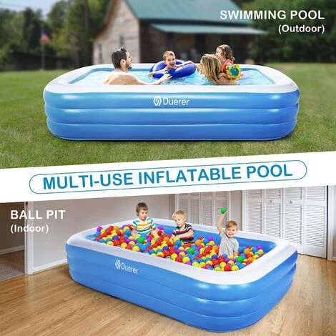 Duerer Piscines Gonflables 92" X 56" X 22" Enfants Toddler Adultes 3+ Ans Piscine Gonflable Épaissie Pour Backyard Garden Outdoor Party 7 Duerer Piscines Gonflables 92" X 56" X 22" Enfants Toddler Adultes 3+ Ans Piscine Gonflable Épaissie Pour Backyard Garden Outdoor Party – Image 5