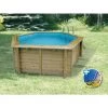 Piscine Bois Azura 4,10 X 1,20 M - Liner Bleu + Bâche à Bulles - Ubbink -Piscine Soldes Boutique 514727 1