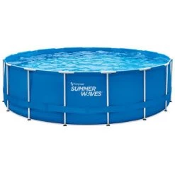 Piscine Tubulaire Ronde Active Frame Pool 4,57 X 1,22 M - Summer Waves - Bleu