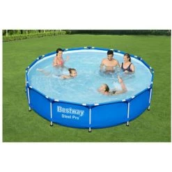 Pack BESTWAY Piscine Tubulaire Ronde - Steel Pro - 366 X 76 Cm - Tapis De Sol - 366 X 366 - Bleu -Piscine Soldes Boutique 52053657 3