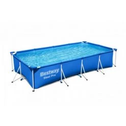 Piscine Tubulaire Rectangulaire BESTWAY - 400 X 211 X 81 Cm - 5 700 L - Steel Pro - 56424 - Blanc