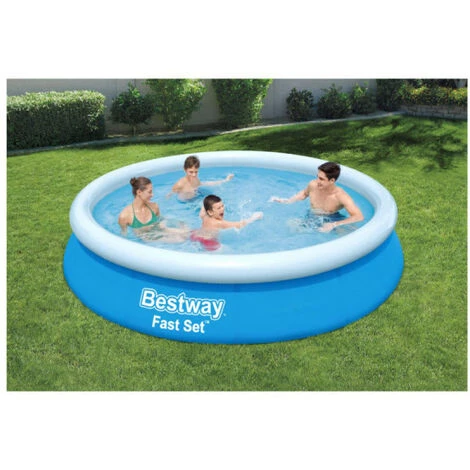 Pack BESTWAY Piscine Auto-portante Ronde - Fast Set - 366 X 76 Cm - Tapis De Sol - 366 X 366 - Gris 6 Pack BESTWAY Piscine Auto-portante Ronde - Fast Set - 366 X 76 Cm - Tapis De Sol - 366 X 366 - Gris – Image 4