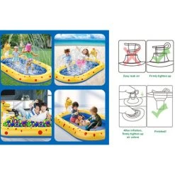 LANGRAY Piscine Gonflable Enfant Aire De Jeux, Garçons Filles Tapis De Jeu De Salon Pour 3 4 5 6 7 8 Ans Garçons Filles Dinosaure -Piscine Soldes Boutique 52488325 5