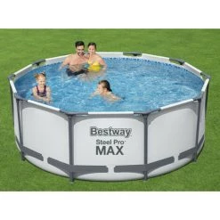 Pack Piscine Hors Sol Tubulaire Bestway Steel Pro Max Ø305x100 Cm Épurateur, Echelle, Bâche, Kit De Nettoyage, Thermo-Klor -Piscine Soldes Boutique 52528016 2