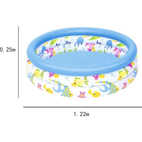VERSAILLESFR Ocean Life Piscine Pour Enfant Piscine Gonflable Enfant Pataugeoire Bleue, 1.22*25cm -Versailles 7 VERSAILLESFR Ocean Life Piscine Pour Enfant Piscine Gonflable Enfant Pataugeoire Bleue, 1.22*25cm -Versailles – Image 5