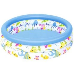 VERSAILLESFR Ocean Life Piscine Pour Enfant Piscine Gonflable Enfant Pataugeoire Bleue, 1.02*23cm -Versailles