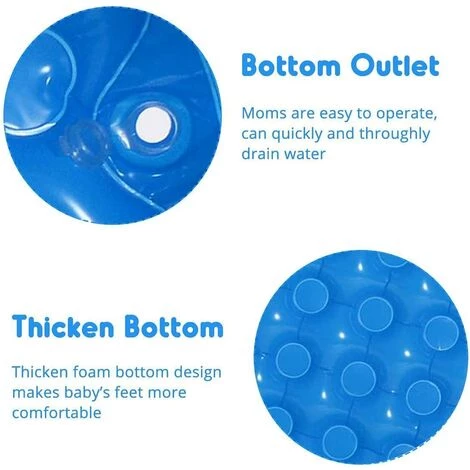 Pataugeoire Ronde Pour Enfants Piscine Gonflable Pour Enfants En PVC Piscine Hors Sol à Thème Océanique Pour Le Jardin Pour Enfants Adultes Et Familles 100*33CM Fontainebleau Bleu 5 Pataugeoire Ronde Pour Enfants Piscine Gonflable Pour Enfants En PVC Piscine Hors Sol à Thème Océanique Pour Le Jardin Pour Enfants Adultes Et Familles 100*33CM Fontainebleau Bleu – Image 3