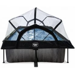 EXIT TOYS Piscine EXIT Black Wood 220x150x65cm Avec Pompe Filtrante Et Dôme - Noir - Noir -Piscine Soldes Boutique 52937038 5