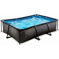 EXIT TOYS Piscine EXIT Black Wood 220x150x65cm Avec Pompe Filtrante - Noir - Noir -Piscine Soldes Boutique 52937040 2