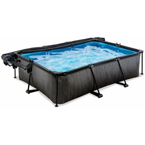 EXIT TOYS Piscine EXIT Black Wood 220x150x65cm Avec Pompe Filtrante Et Dôme Et Voile D'ombrage - Noir - Noir 7 EXIT TOYS Piscine EXIT Black Wood 220x150x65cm Avec Pompe Filtrante Et Dôme Et Voile D'ombrage - Noir - Noir – Image 5