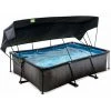 EXIT TOYS Piscine EXIT Black Wood 220x150x65cm Avec Pompe Filtrante Et Voile D'ombrage - Noir - Noir -Piscine Soldes Boutique 52937055 1