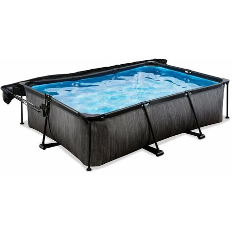 EXIT TOYS Piscine EXIT Black Wood 220x150x65cm Avec Pompe Filtrante Et Voile D'ombrage - Noir - Noir 5 EXIT TOYS Piscine EXIT Black Wood 220x150x65cm Avec Pompe Filtrante Et Voile D'ombrage - Noir - Noir – Image 3