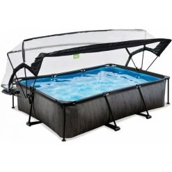 EXIT TOYS Piscine EXIT Black Wood 300x200x65cm Avec Pompe Filtrante Et Dôme - Noir - Noir -Piscine Soldes Boutique 52937059 3