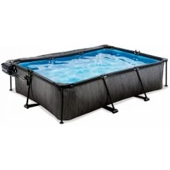 EXIT TOYS Piscine EXIT Black Wood 300x200x65cm Avec Pompe Filtrante Et Dôme - Noir - Noir -Piscine Soldes Boutique 52937059 4